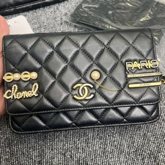 ❌SOLD❌✨ Chanel Limited Edition Wallet on Chain — Black Lambskin (Microchipped) - Picture 4 of 14